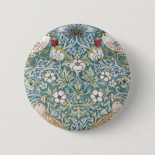 Bóton Redondo 5.08cm William Morris Strawberry Thief Light Design