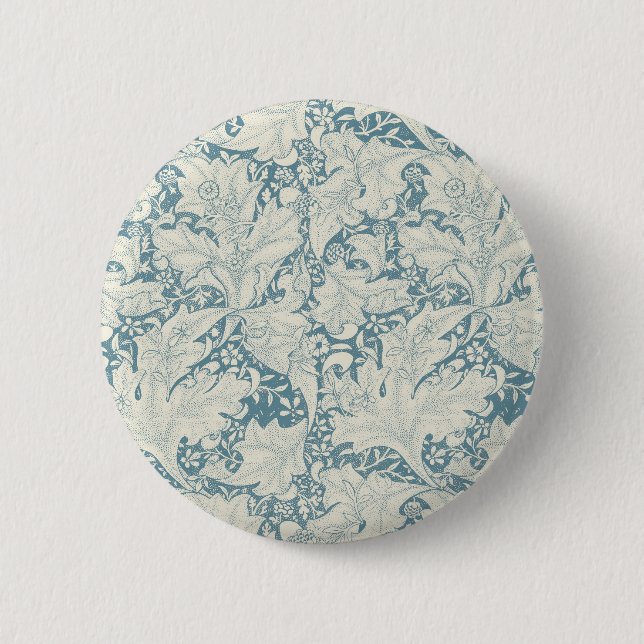 Bóton Redondo 5.08cm William Morris Wallflower Blue damask (Frente)
