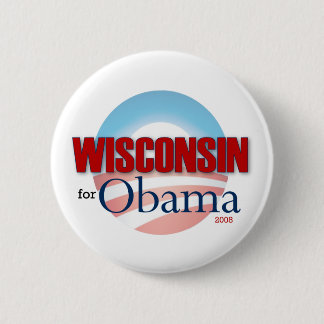 Bóton Redondo 5.08cm WISCONSIN para Obama