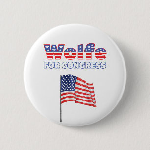 Bóton Redondo 5.08cm Wolfe para a bandeira americana patriótica do