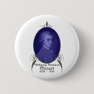 Bóton Redondo 5.08cm Wolfgang Amadeus Mozart