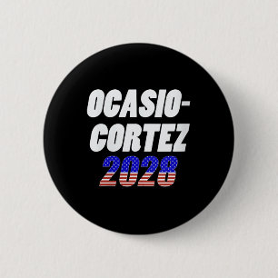 Bóton Redondo 5.08cm Womens Ocasio-cortez 2028 - Aoc Para O Presidente