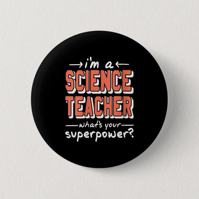 Bóton Redondo 5.08cm Womens Science Teacher Superwer Funny Nerd Pride V (Frente)