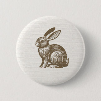 Bóton Redondo 5.08cm Woodcut Rabbit Button