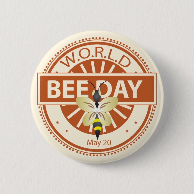 Bóton Redondo 5.08cm World Bee Day (Frente)