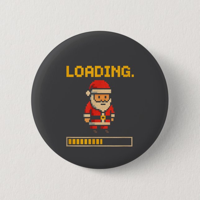 Bóton Redondo 5.08cm Xel Santa Loading Retro Christmas Gamer Shirt  (Frente)