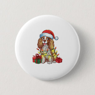 Bóton Redondo 5.08cm Xmas Lighting Santa Hound English Coonhound Dog Ch