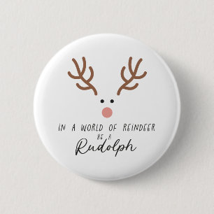 Bóton Redondo 5.08cm Xmas Presente Num Mundo De Reindeer