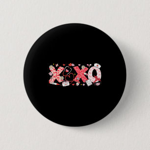 Bóton Redondo 5.08cm Xoxo Estetoscópio Dia dos Namorados Enfermeira Enf