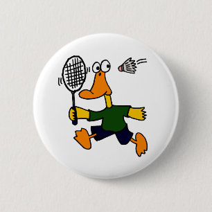 Bóton Redondo 5.08cm XX- pato que joga desenhos animados do Badminton