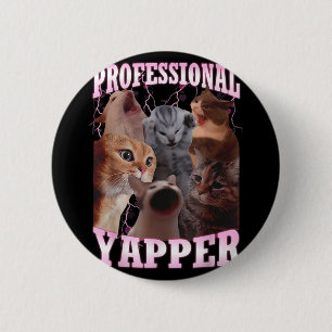 Bóton Redondo 5.08cm Yapper Profissional Memória de Gato Engraçado Espe