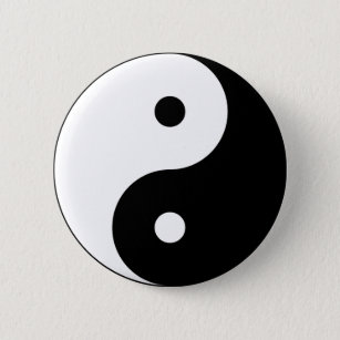 Bóton Redondo 5.08cm Yin e yang (yin-yang, yin yang, 陰 陽).