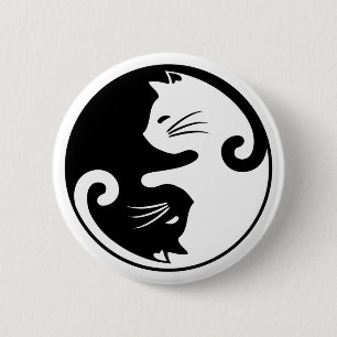 Bóton Redondo 5.08cm Yin yang cats