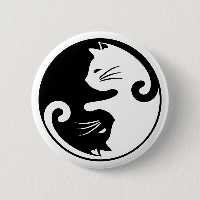 Bóton Redondo 5.08cm Yin yang cats (Frente)