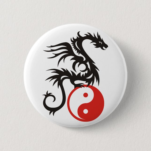 Bóton Redondo 5.08cm Yin & Yang Dragon (Frente)