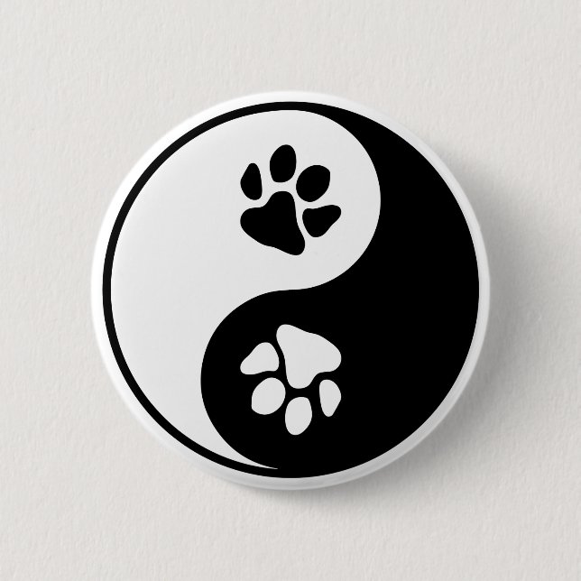 Bóton Redondo 5.08cm Yin Yang Paw (Frente)