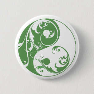 Bóton Redondo 5.08cm Yin & Yang Rolante (verde)