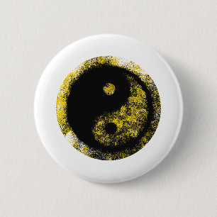 Bóton Redondo 5.08cm Yin Yang Yellow O MUSEUM Zazzle Gifts