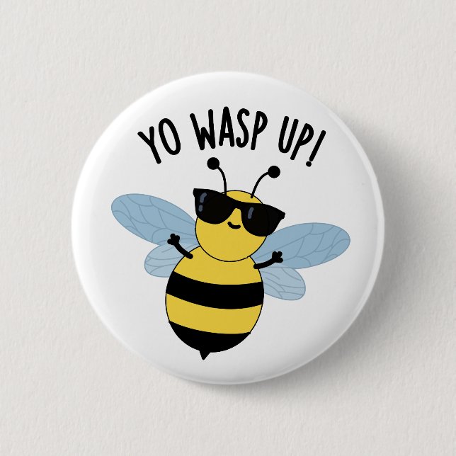 Bóton Redondo 5.08cm Yo Wasp Acaba Com Um Inseto Engraçado (Frente)