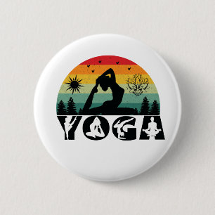 Bóton Redondo 5.08cm Yoga - Paz, Amor e Luz