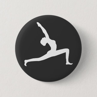 Bóton Redondo 5.08cm Yoga White Silhouette Woman Colocando Botão redond