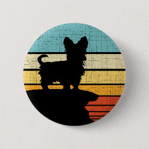 Bóton Redondo 5.08cm Yorkie Owner Retro Vintage 60s 70s Cachorro Lover