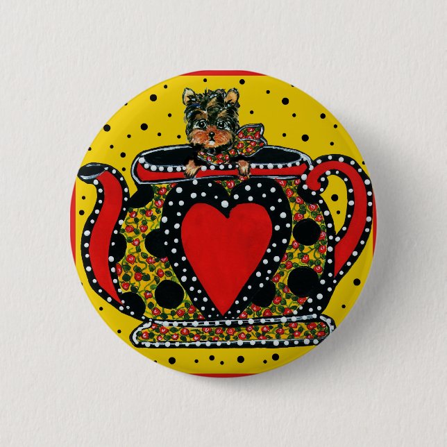 Bóton Redondo 5.08cm Yorkie Poo (Frente)