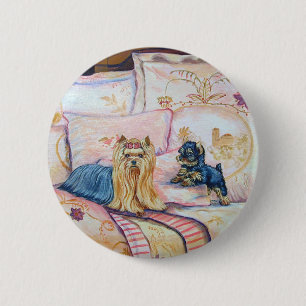 Bóton Redondo 5.08cm Yorkshire Terrier Button Pin
