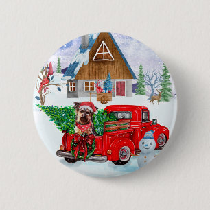Bóton Redondo 5.08cm Yorkshire Terrier Dog No Caminhão De Entrega De Na