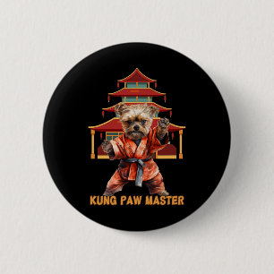 Bóton Redondo 5.08cm Yorkshire Terrier Yorkie Karatê Artes Marciais Eng
