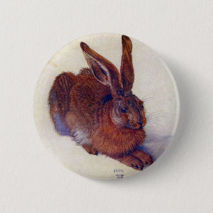 Bóton Redondo 5.08cm Young Hare by Albrecht Durer, Renaissance Fine Art