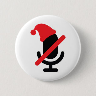 Bóton Redondo 5.08cm You're on mute. Microphone. Holiday style.