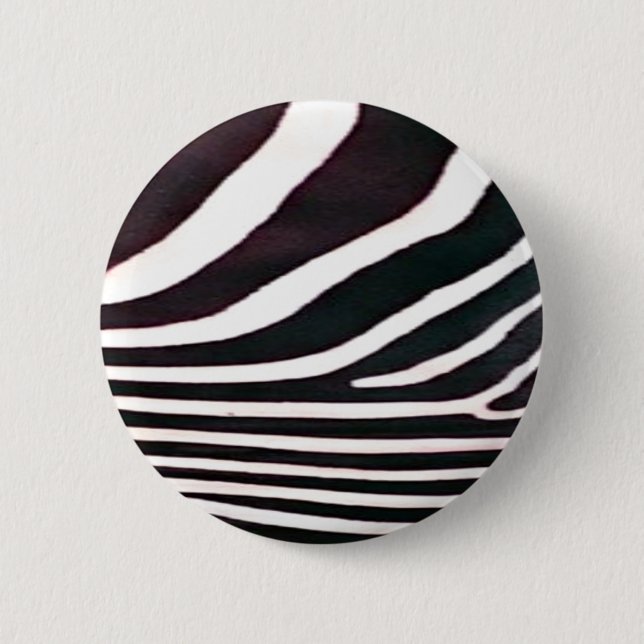 Bóton Redondo 5.08cm Zebra Black and White Stripes Impressão (Frente)
