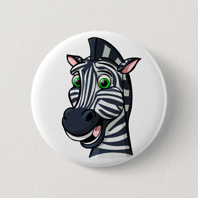 Bóton Redondo 5.08cm Zebra dos desenhos animados (Frente)