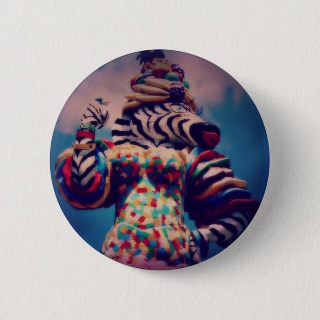 Bóton Redondo 5.08cm Zebra, um animal de festa (Frente)