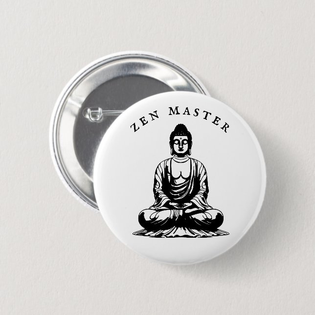 Bóton Redondo 5.08cm Zen Master - Meditação Buda (Frente & Verso)