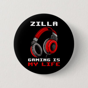 Bóton Redondo 5.08cm Zilla - Jogos É Minha Vida - Personalizado 