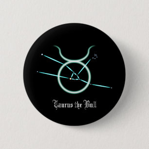 Bóton Redondo 5.08cm Zodiac Constellation Taurus Button