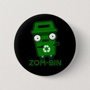 Bóton Redondo 5.08cm Zom caixa Engraçado Zombie Caixa Lixo Escuro BG
