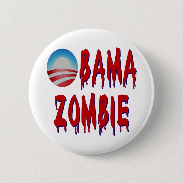 Bóton Redondo 5.08cm Zombi de Obama (Frente)