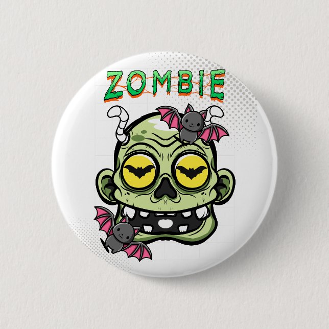 Bóton Redondo 5.08cm Zombie (Frente)
