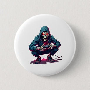 Bóton Redondo 5.08cm Zombie Gamer - Camisa de jogos de Dia de as Bruxas
