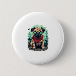 Bóton Redondo 5.08cm Zombie Pug Parade