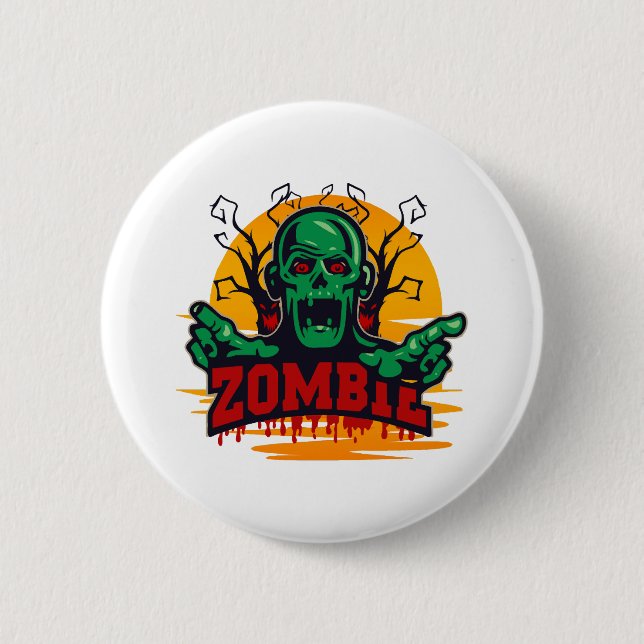 Bóton Redondo 5.08cm zumbi de halloween (Frente)
