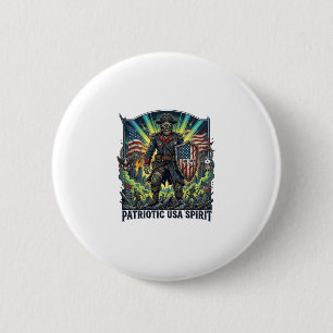 Bóton Redondo 5.08cm Zumbi Patriótico General Zumbi Patriótico Apocalip