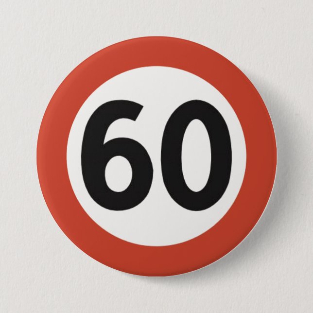 Bóton Redondo 7.62cm 60 years old button (Frente)
