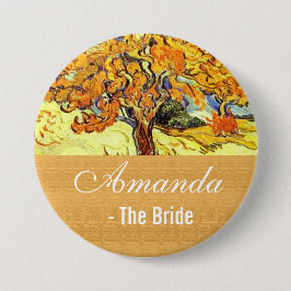 Bóton Redondo 7.62cm A Árvore de Morango, Vincent van Gogh. Noiva de ca