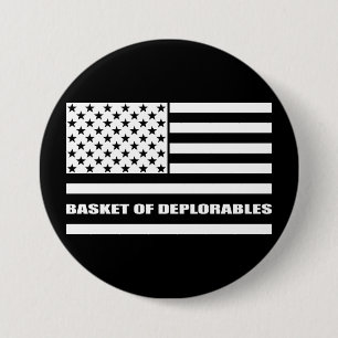 Bóton Redondo 7.62cm A cesta da bandeira americana de Deplorables dilui