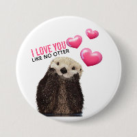 A Lontra Bonita com Corações Rosa Te Ama Pun