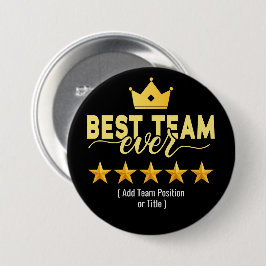 Bóton Redondo 7.62cm A Melhor Equipe de Sempre Personalizada Preta e Do